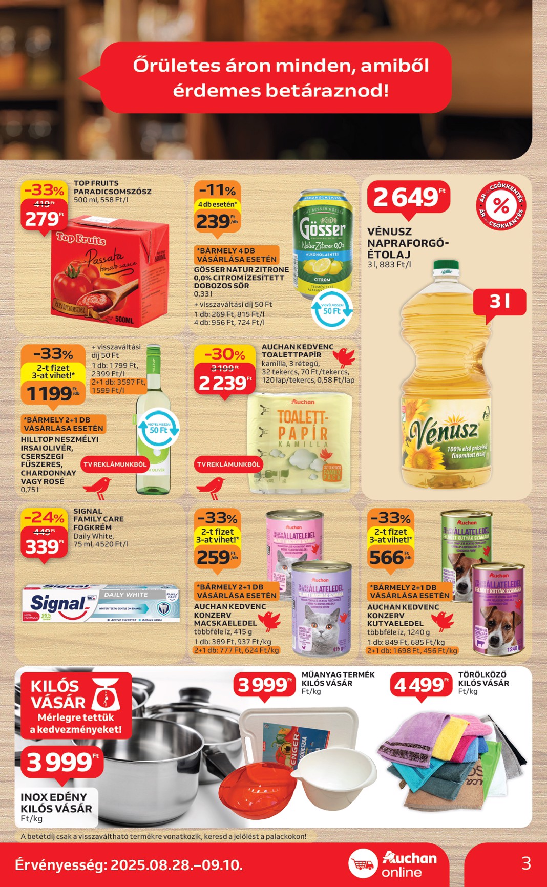 auchan - Auchan Szupermarket akciós újság, érvényes 08.28. - 09.03. - page: 3