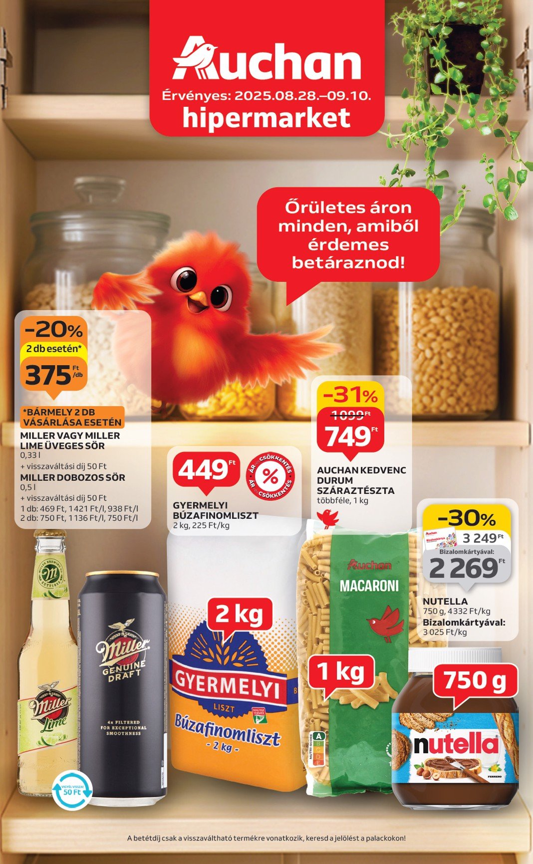 auchan - Auchan Hipermarket - Töltsd fel a spájzod! akciós újság, érvényes 08.28. - 09.10.