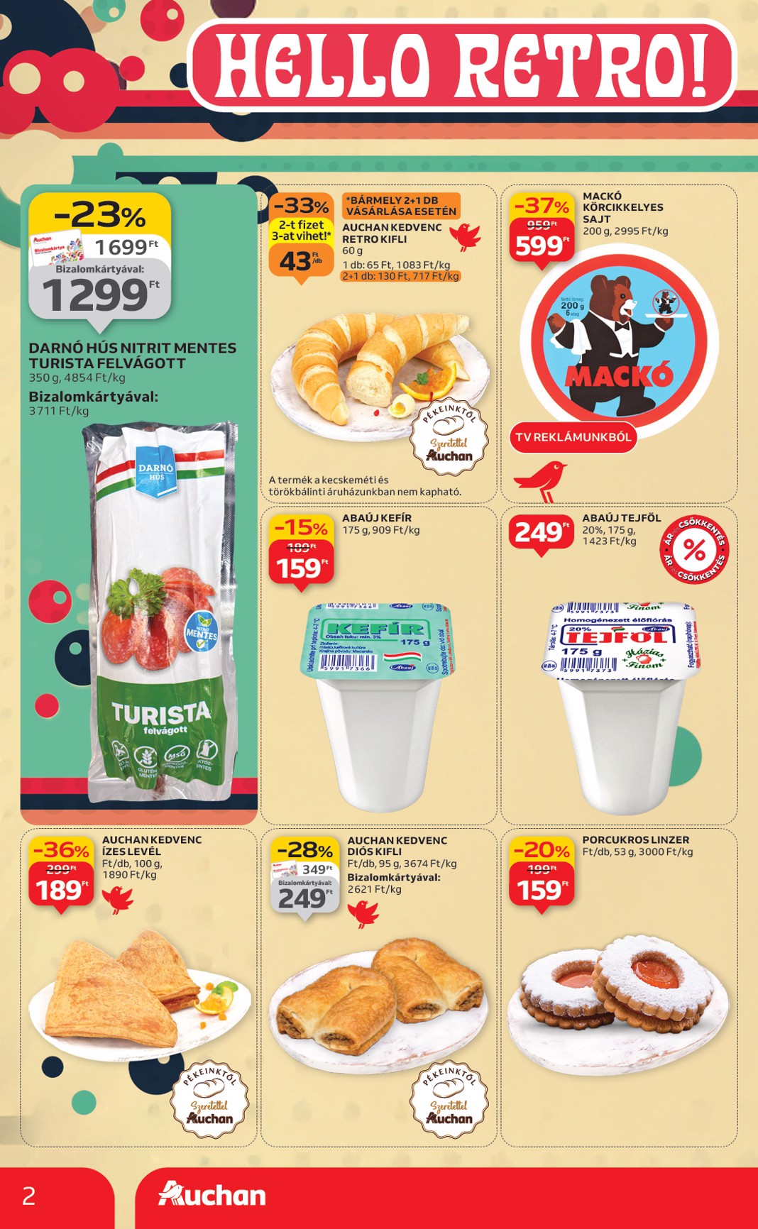 auchan - Auchan hipermarket - Retro ajánlataink akciós újság, érvényes 09.04. - 09.17. - page: 2