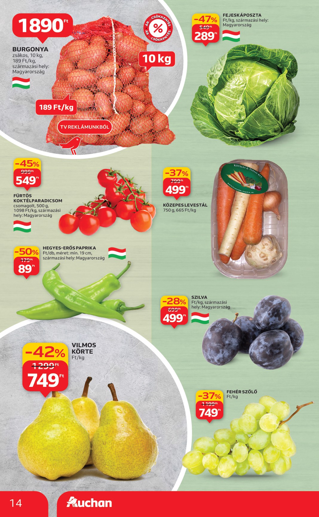 auchan - Auchan Hipermarket akciós újság, érvényes 09.04. - 09.10. - page: 14