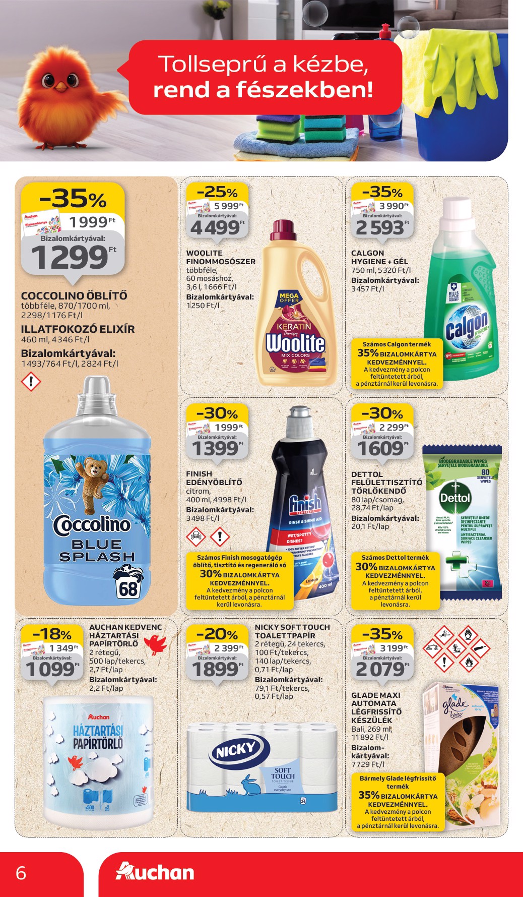 auchan - Auchan - Hipermarket takarítószer ajánlataink akciós újság, érvényes 09.11. - 10.01. - page: 6