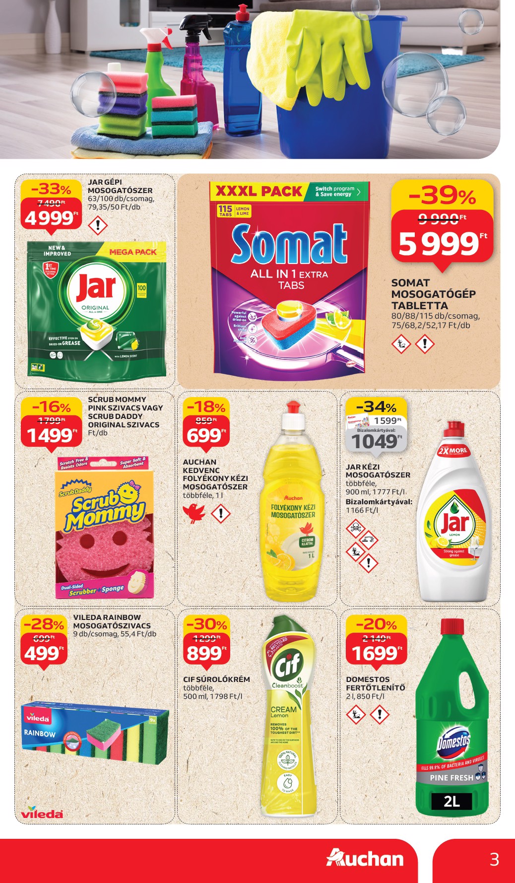 auchan - Auchan - Hipermarket takarítószer ajánlataink akciós újság, érvényes 09.11. - 10.01. - page: 3