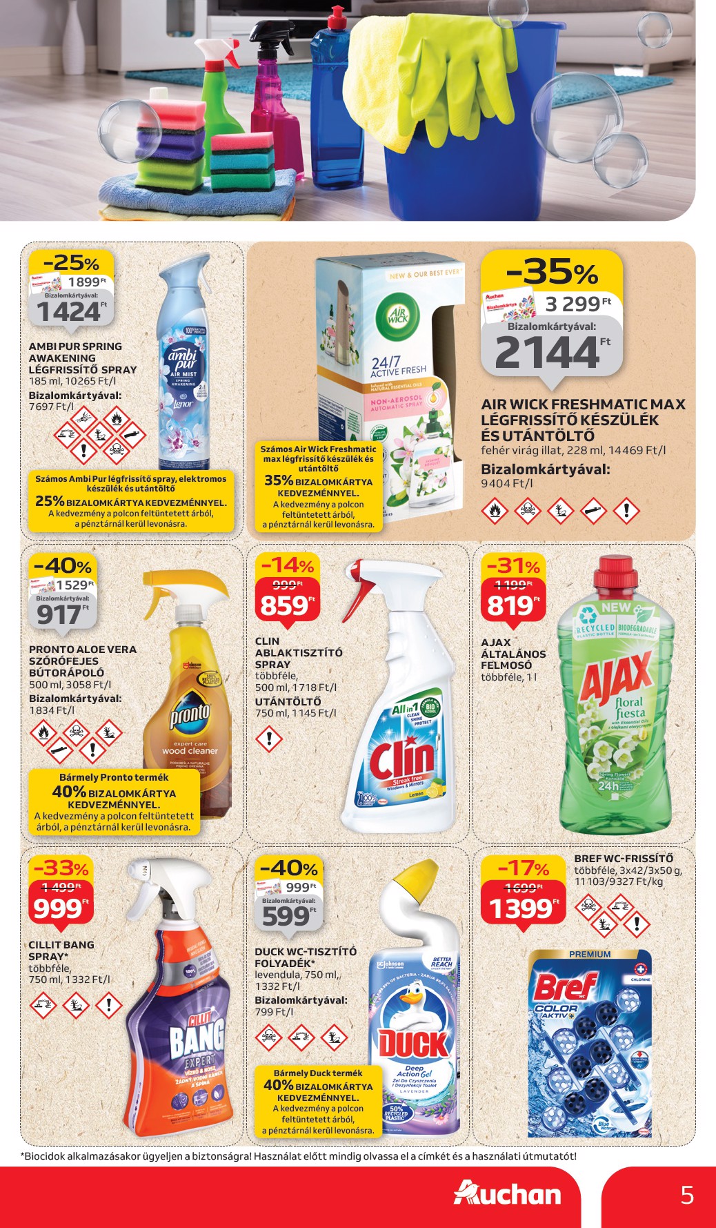auchan - Auchan - Hipermarket takarítószer ajánlataink akciós újság, érvényes 09.11. - 10.01. - page: 5