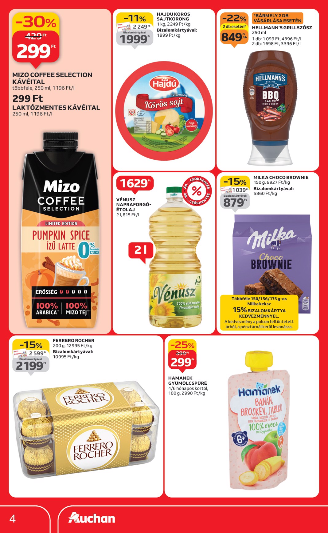 auchan - Auchan szupermarket akciós újság, érvényes 09.18. - 09.24. - page: 4