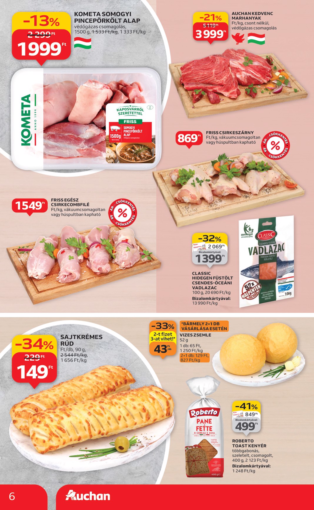 auchan - Auchan szupermarket akciós újság, érvényes 09.25. - 10.01. - page: 6