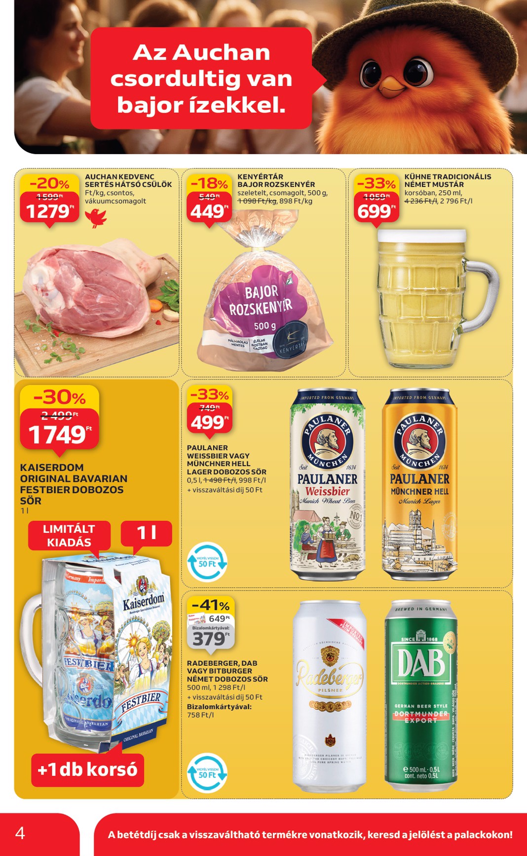auchan - Auchan szupermarket akciós újság, érvényes 09.25. - 10.01. - page: 4