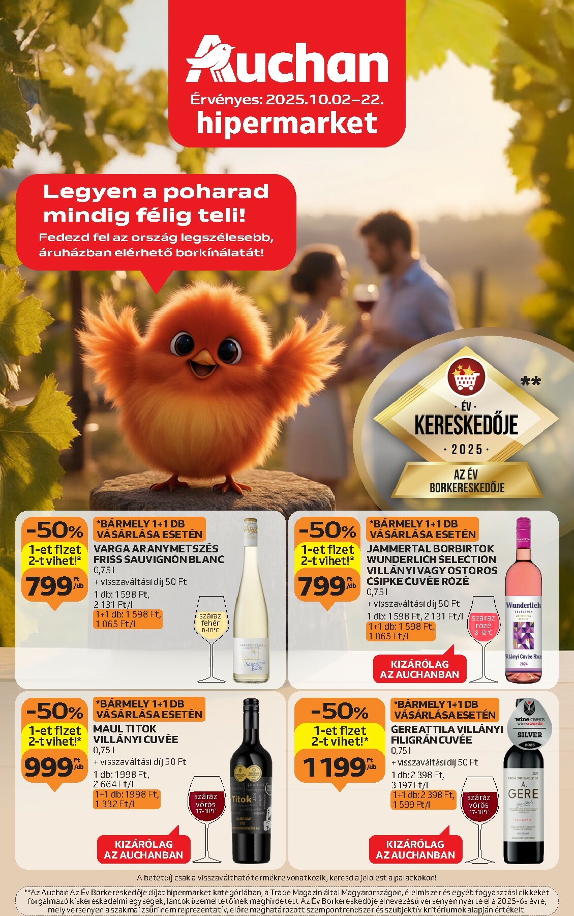 auchan - Auchan - Bor ajánlataink akciós újság, érvényes 10.02. - 10.22.