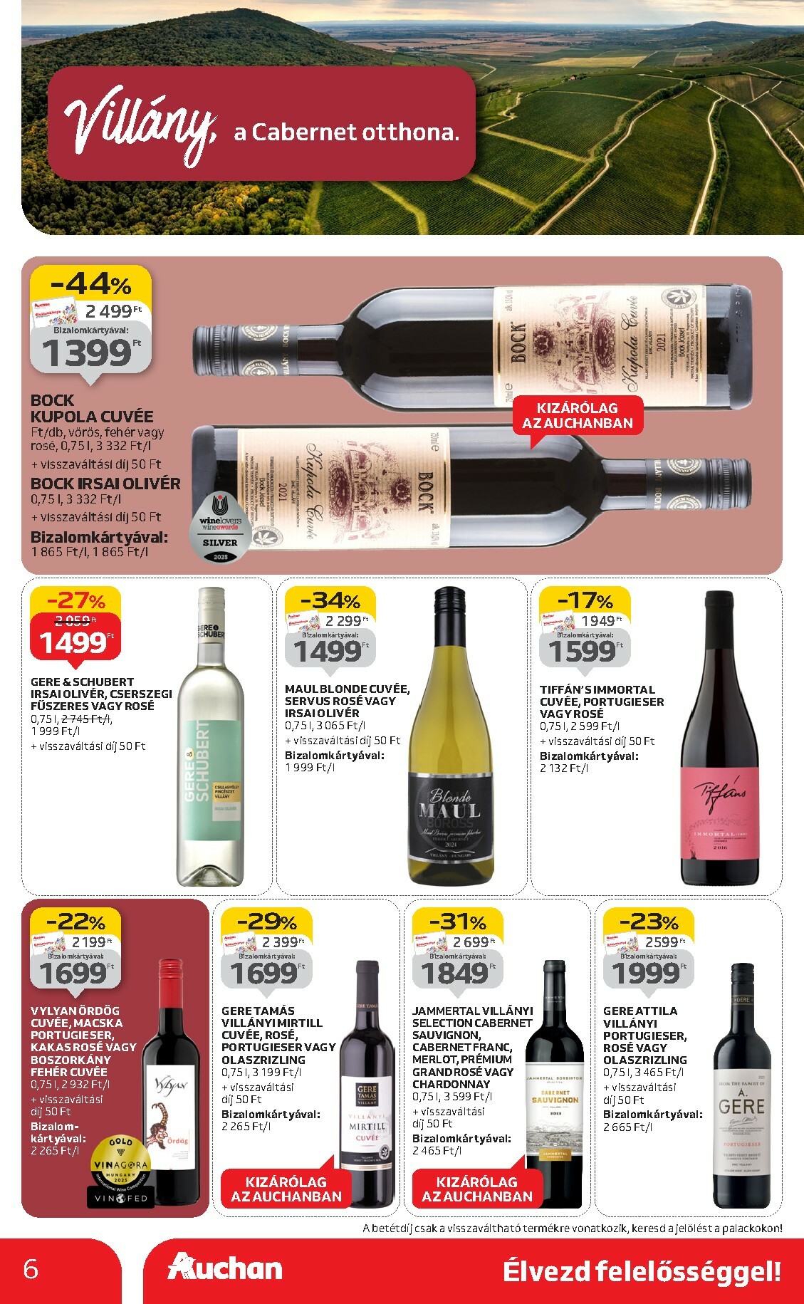 auchan - Auchan - Bor ajánlataink akciós újság, érvényes 10.02. - 10.22. - page: 6
