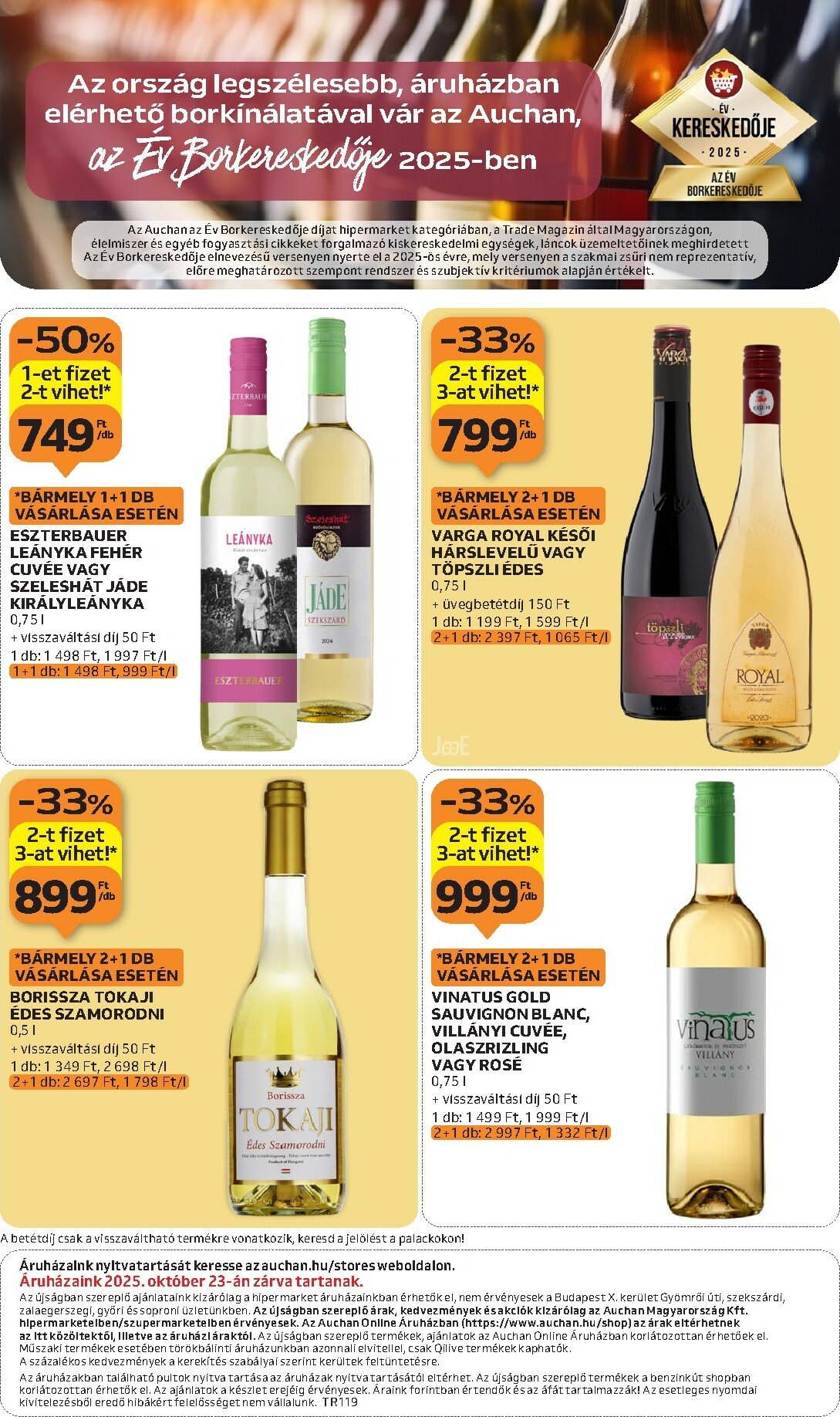 auchan - Auchan - Bor ajánlataink akciós újság, érvényes 10.02. - 10.22. - page: 36