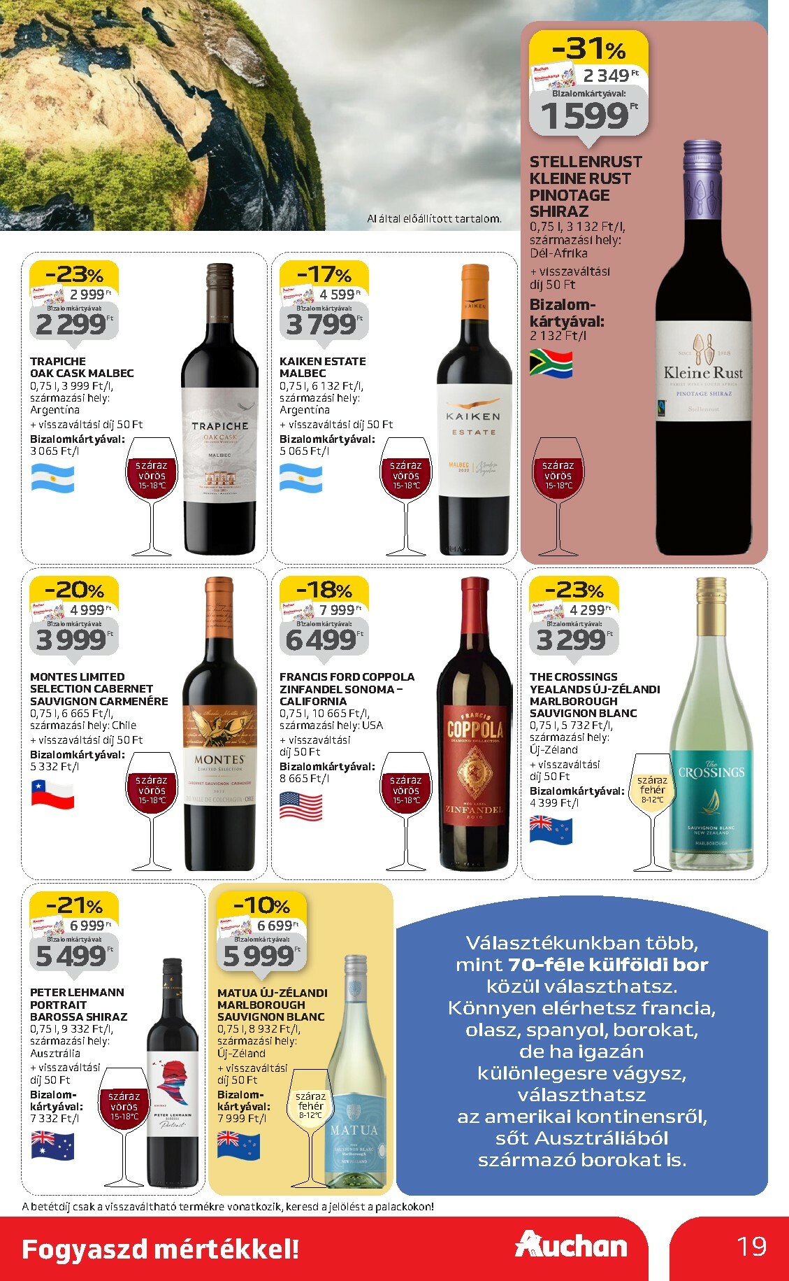 auchan - Auchan - Bor ajánlataink akciós újság, érvényes 10.02. - 10.22. - page: 19