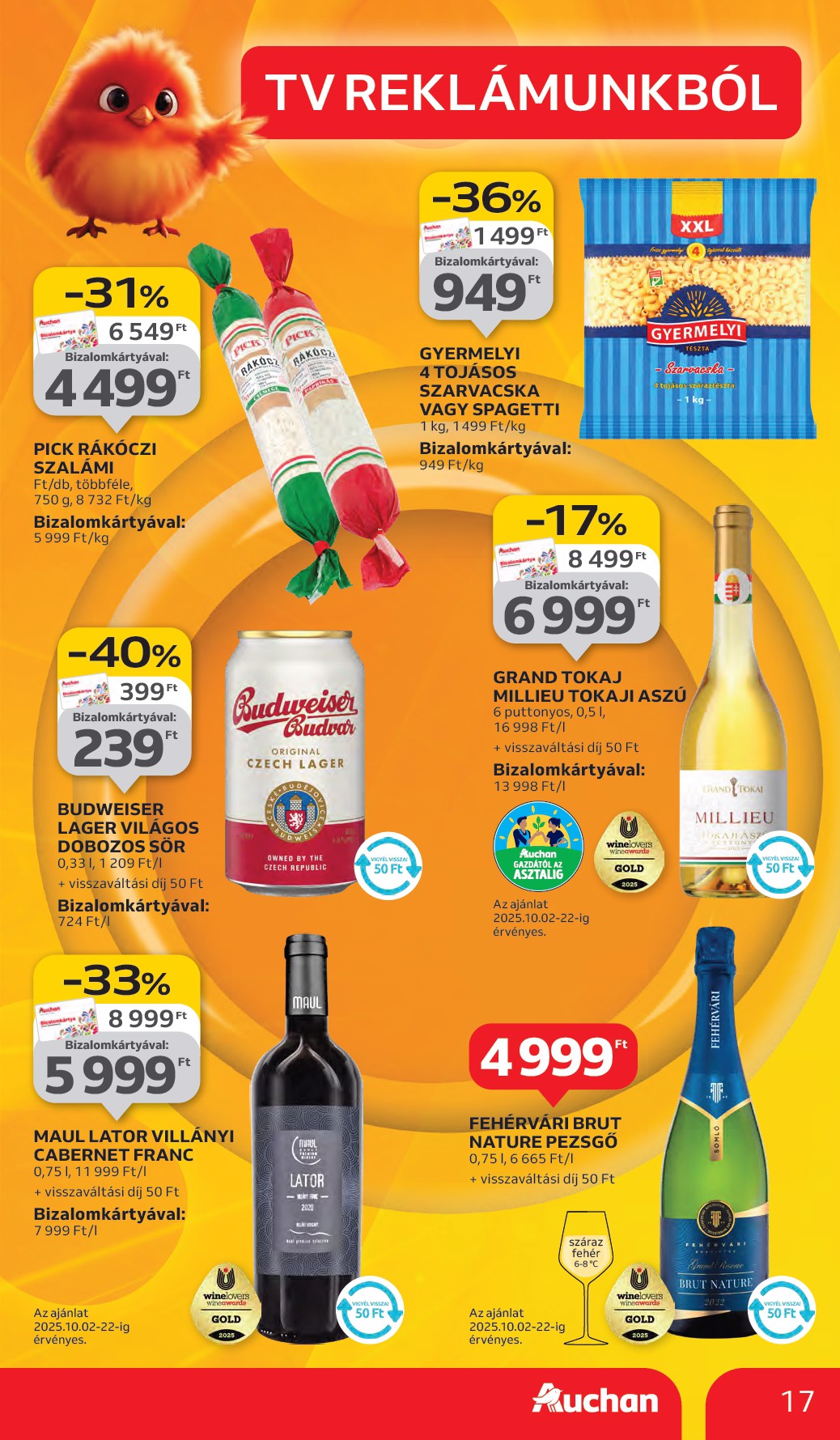 auchan - Auchan Hipermarket akciós újság, érvényes 10.02. - 10.08. - page: 17