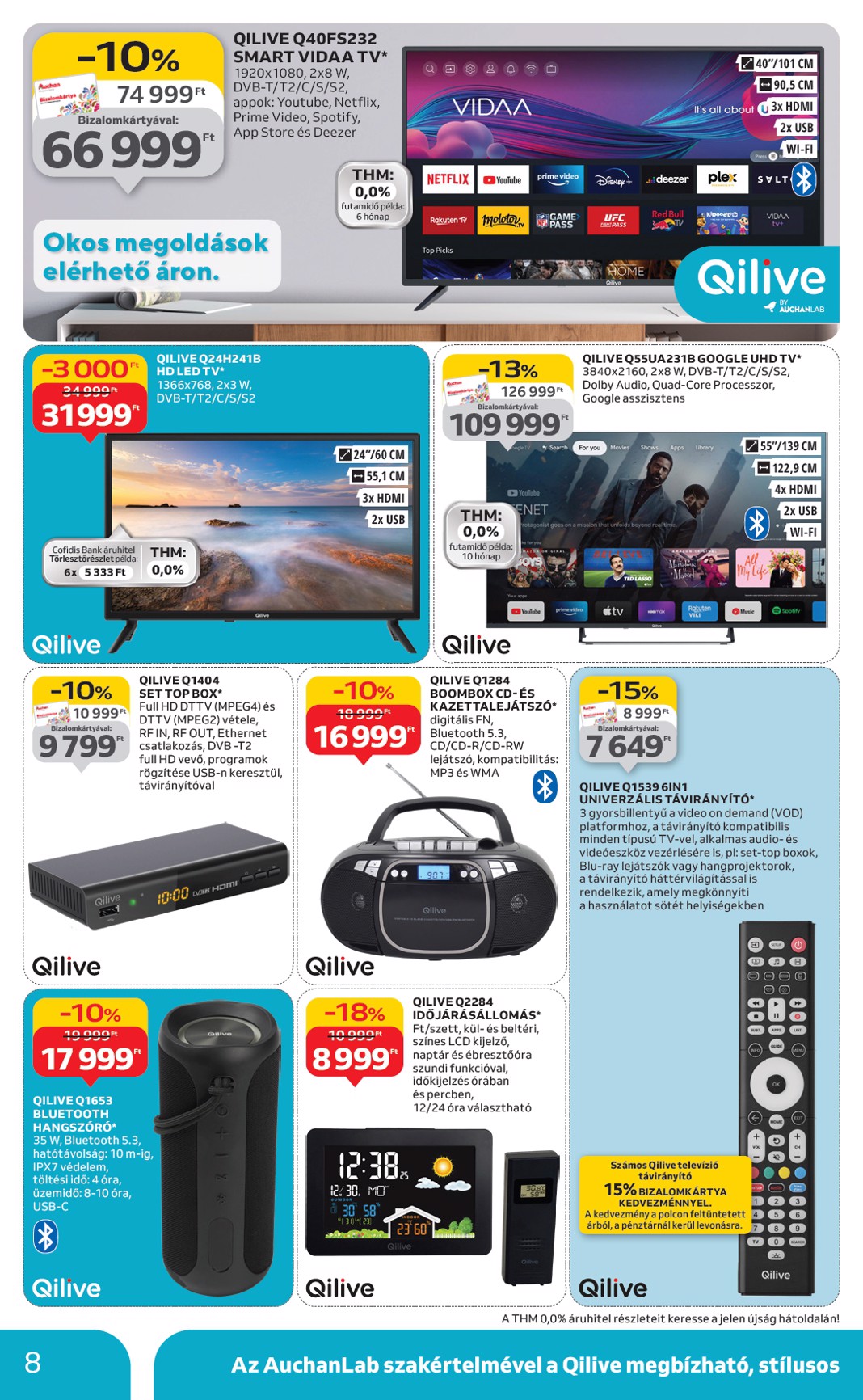 auchan - Auchan - Műszaki cikk ajánlataink hipermarketekben akciós újság, érvényes 10.09. - 10.29. - page: 8