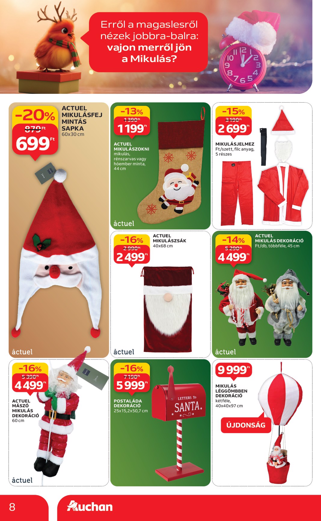auchan - Auchan - Hipermarket karácsonyi dekoráció ajánlataink akciós újság, érvényes 10.16. - 11.26. - page: 8
