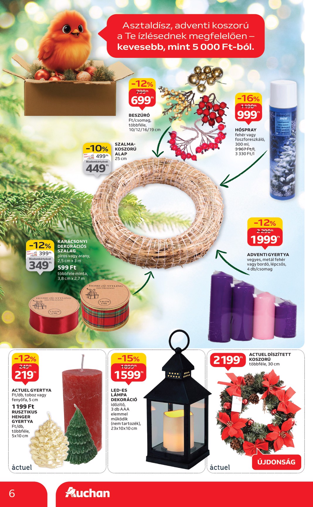 auchan - Auchan - Hipermarket karácsonyi dekoráció ajánlataink akciós újság, érvényes 10.16. - 11.26. - page: 6