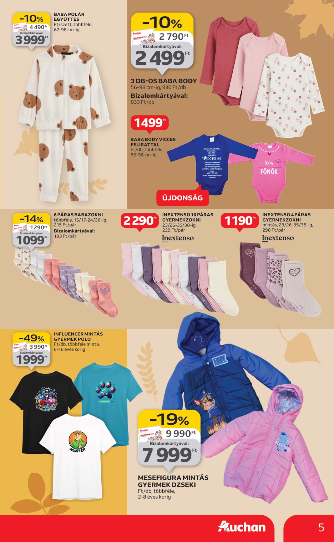 auchan - Auchan - Őszi ruházati termékajánlataink hipermarketekben akciós újság, érvényes 10.30. - 11.26. - page: 5