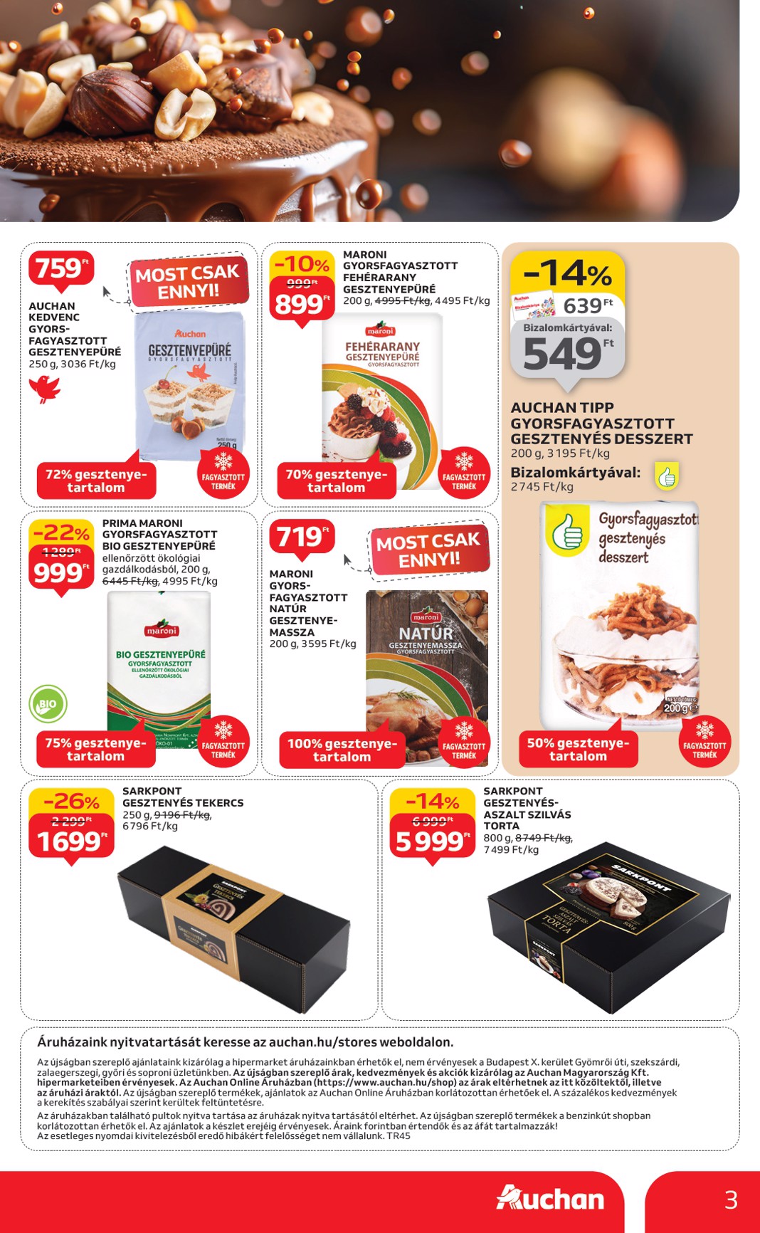 auchan - Auchan - Hipermarket gesztenye ajánlataink akciós újság, érvényes 11.06. - 11.19. - page: 3