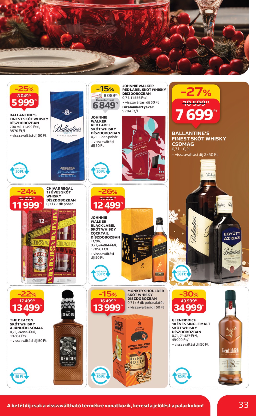 auchan - Auchan - Karácsonyi prémium élelmiszer hipermarket ajánlataink - Hipermarket akciós újság, érvényes 11.20. - 12.24. - page: 33