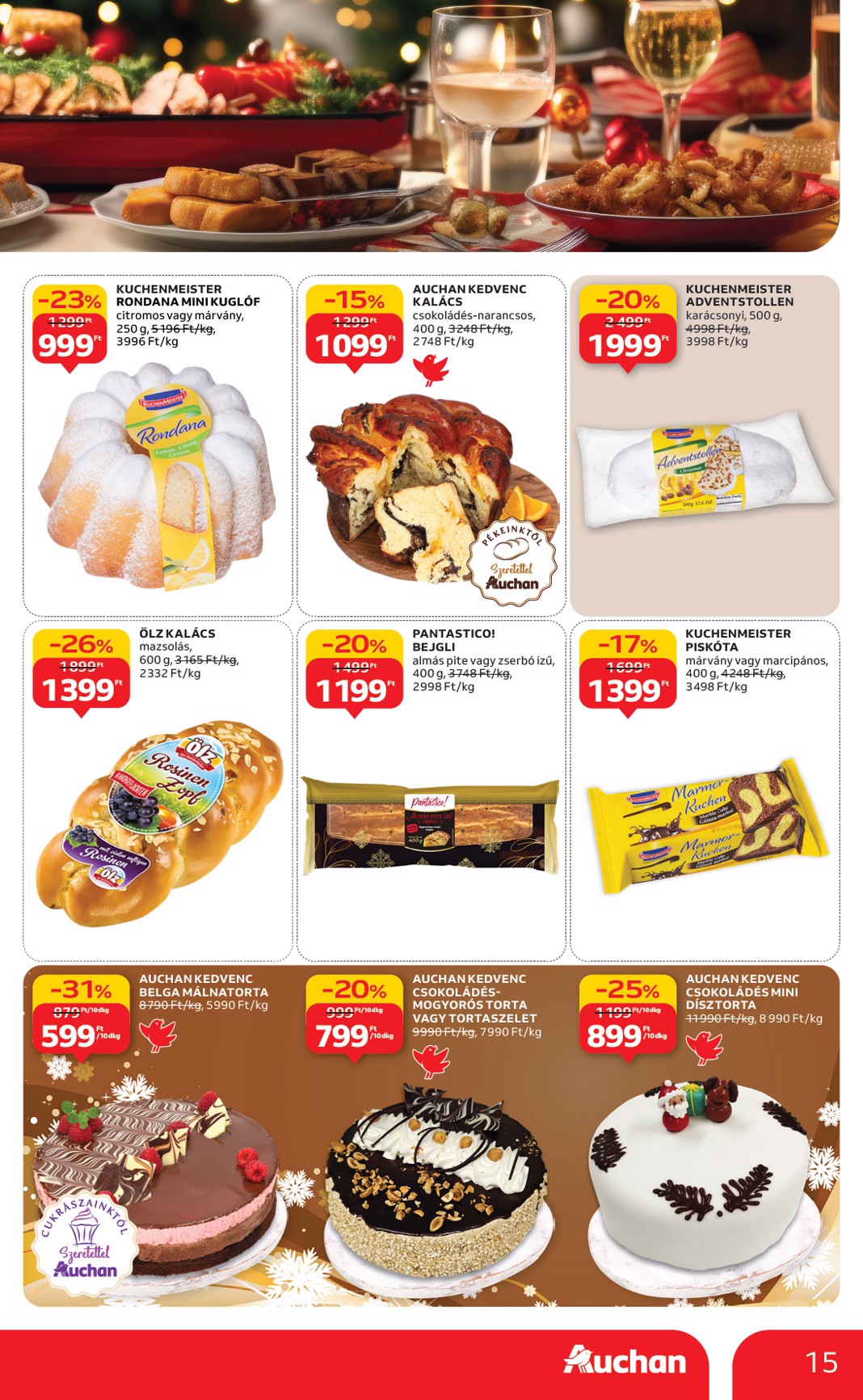 auchan - Auchan - Karácsonyi prémium élelmiszer hipermarket ajánlataink - Hipermarket akciós újság, érvényes 11.20. - 12.24. - page: 15
