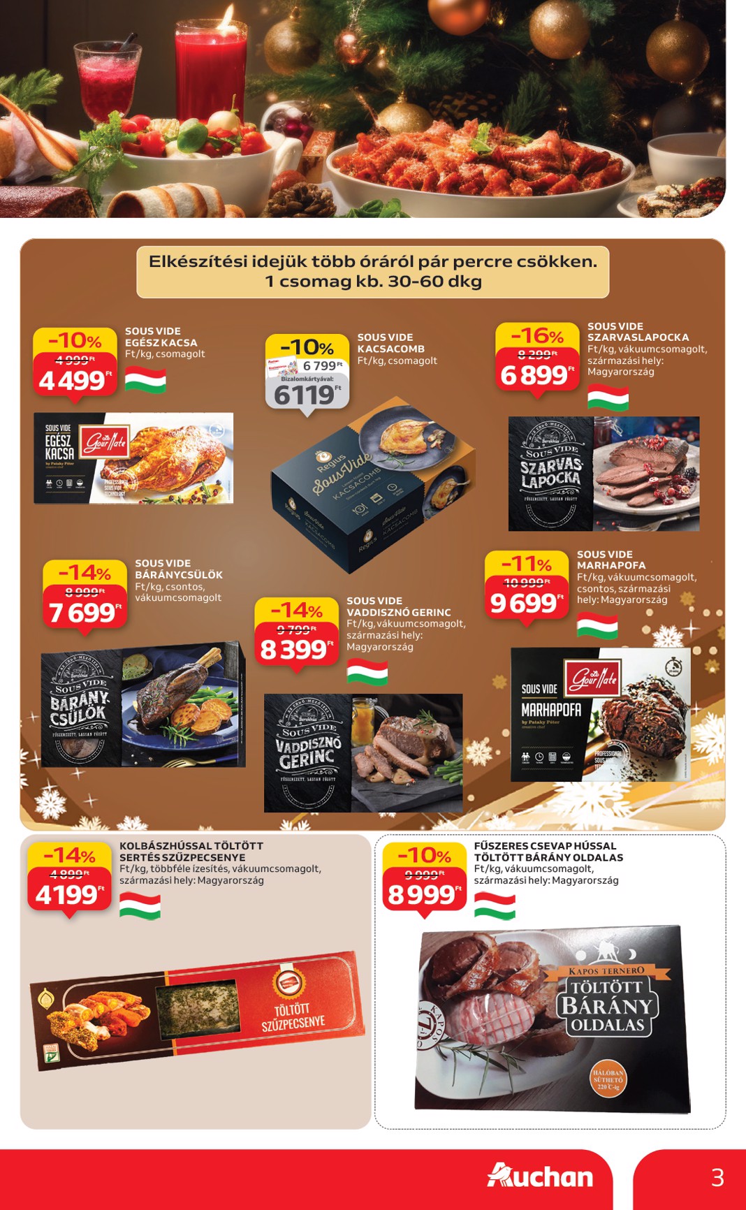 auchan - Auchan - Karácsonyi prémium élelmiszer hipermarket ajánlataink - Hipermarket akciós újság, érvényes 11.20. - 12.24. - page: 3