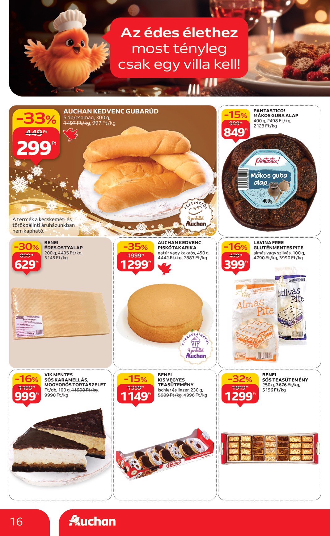 auchan - Auchan - Karácsonyi prémium élelmiszer hipermarket ajánlataink - Hipermarket akciós újság, érvényes 11.20. - 12.24. - page: 16