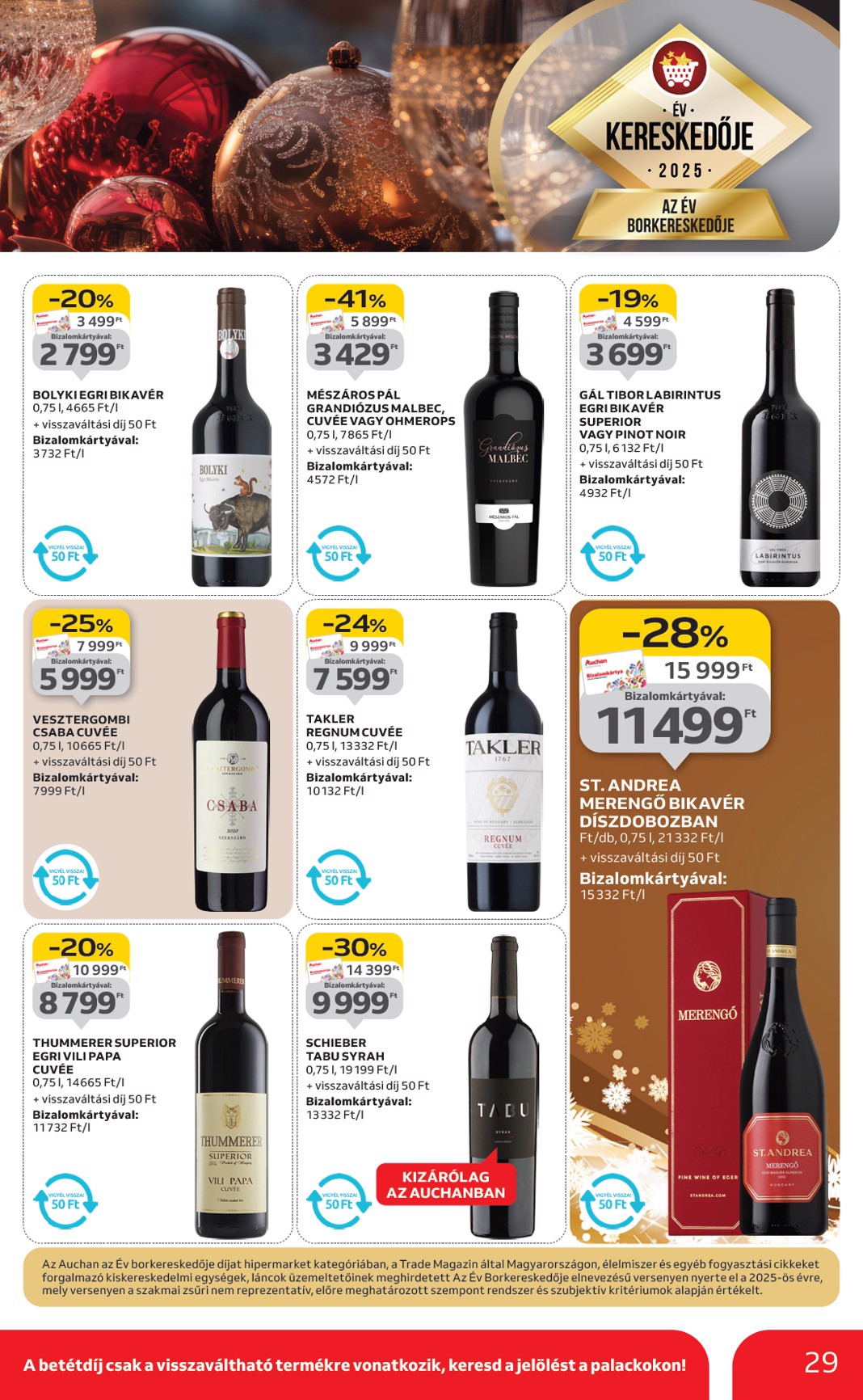 auchan - Auchan - Karácsonyi prémium élelmiszer hipermarket ajánlataink - Hipermarket akciós újság, érvényes 11.20. - 12.24. - page: 29
