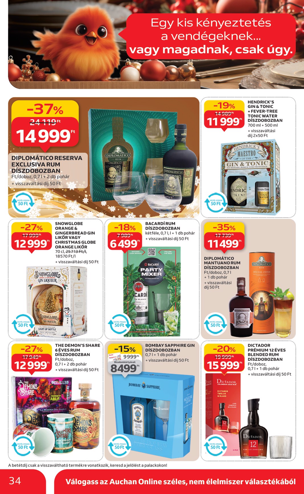 auchan - Auchan - Karácsonyi prémium élelmiszer hipermarket ajánlataink - Hipermarket akciós újság, érvényes 11.20. - 12.24. - page: 34