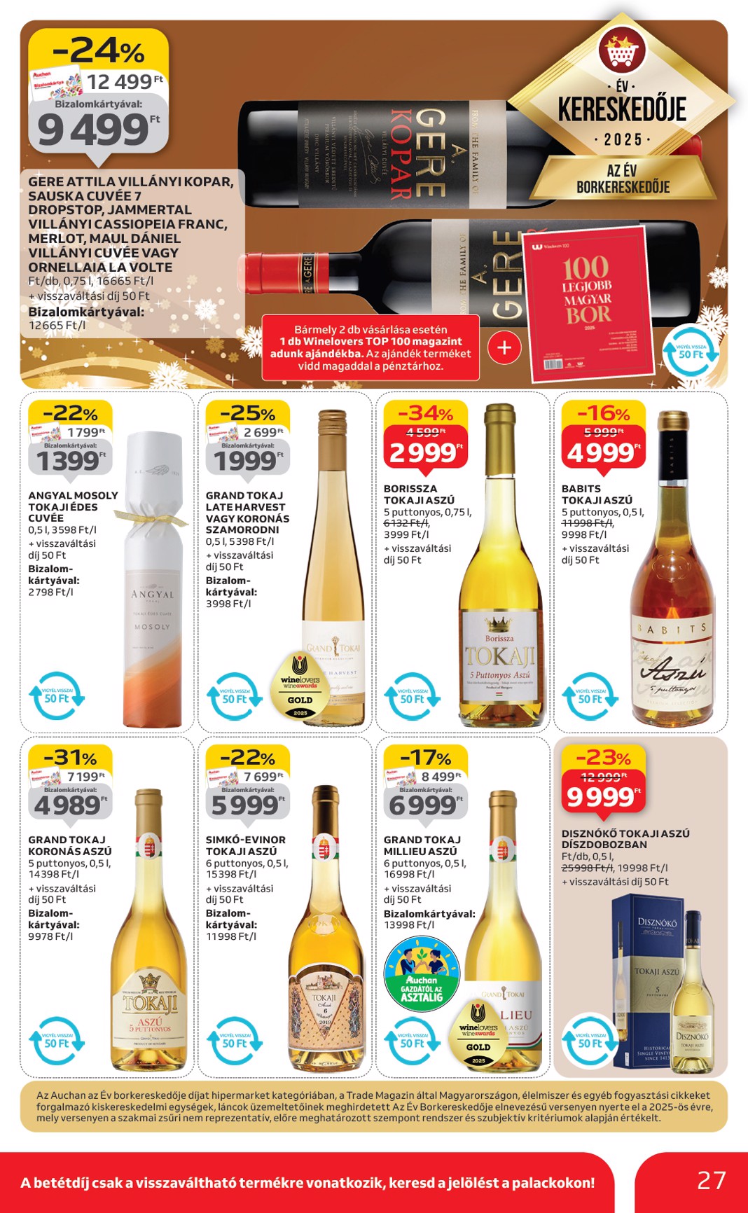 auchan - Auchan - Karácsonyi prémium élelmiszer hipermarket ajánlataink - Hipermarket akciós újság, érvényes 11.20. - 12.24. - page: 27