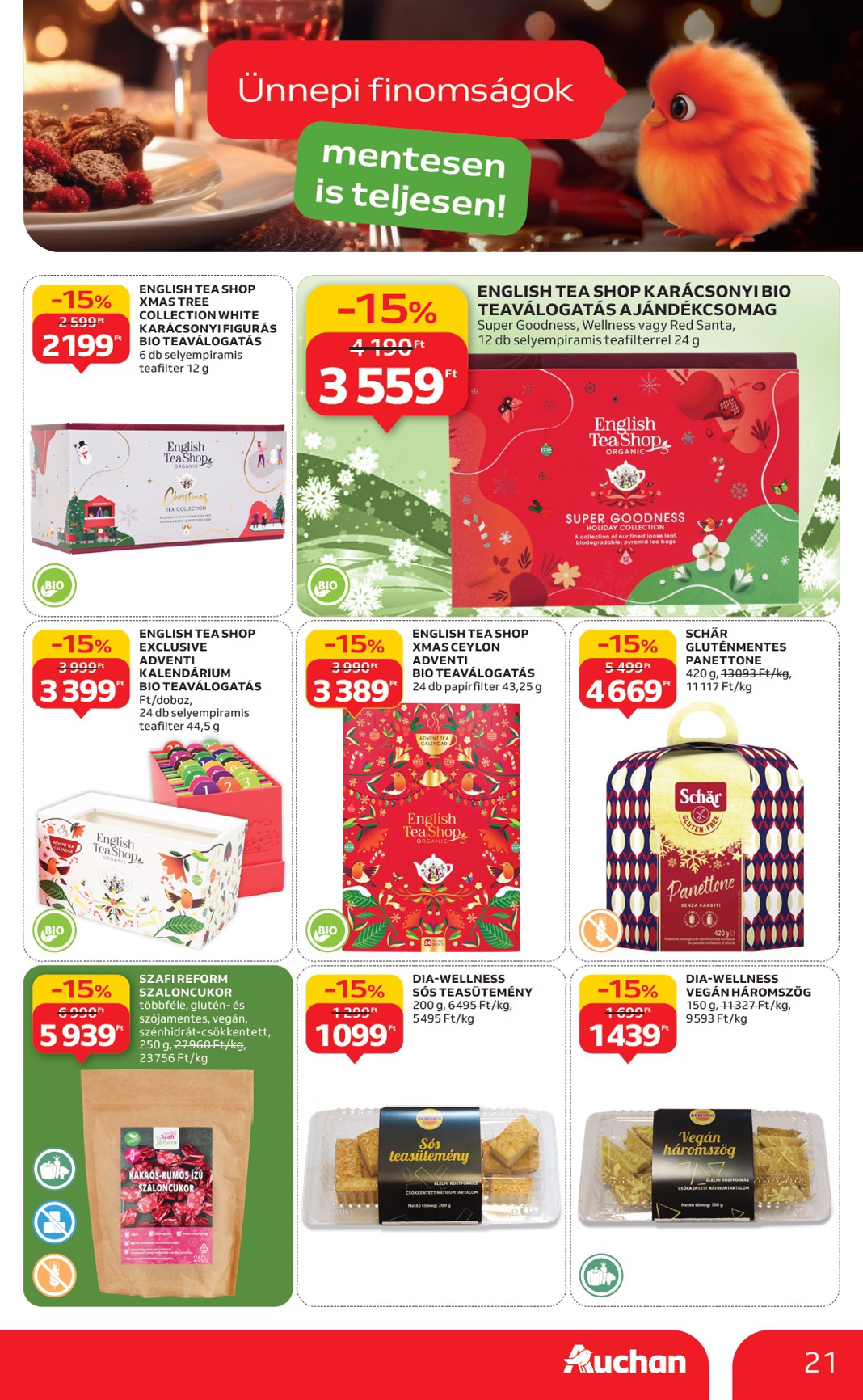 auchan - Auchan - Karácsonyi prémium élelmiszer hipermarket ajánlataink - Hipermarket akciós újság, érvényes 11.20. - 12.24. - page: 21