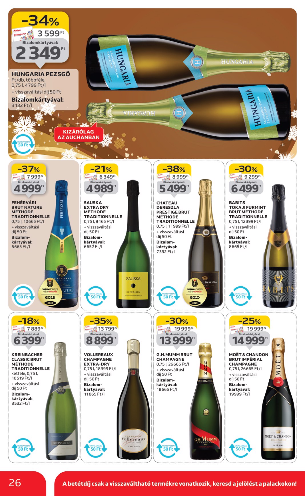 auchan - Auchan - Karácsonyi prémium élelmiszer hipermarket ajánlataink - Hipermarket akciós újság, érvényes 11.20. - 12.24. - page: 26