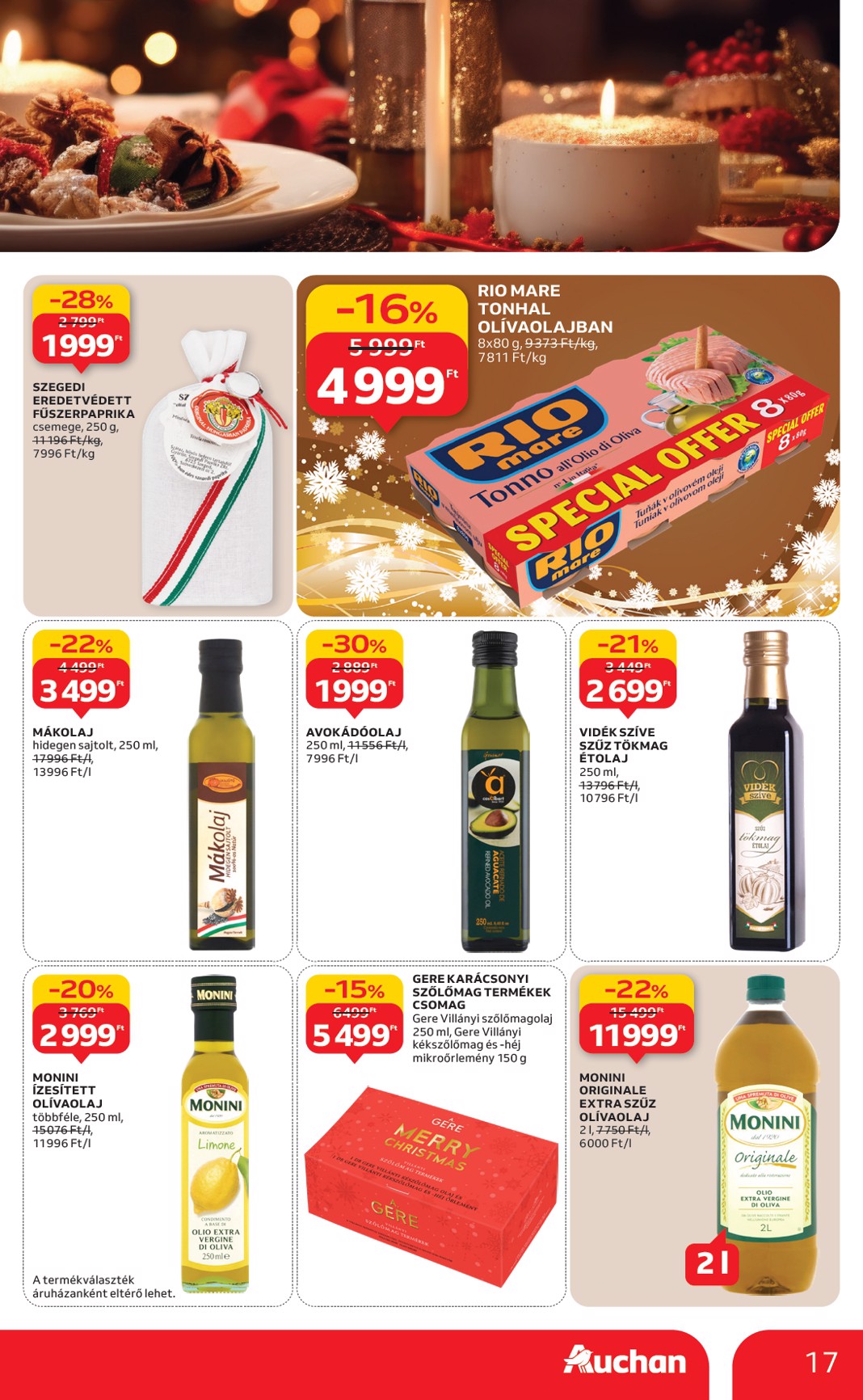 auchan - Auchan - Karácsonyi prémium élelmiszer hipermarket ajánlataink - Hipermarket akciós újság, érvényes 11.20. - 12.24. - page: 17
