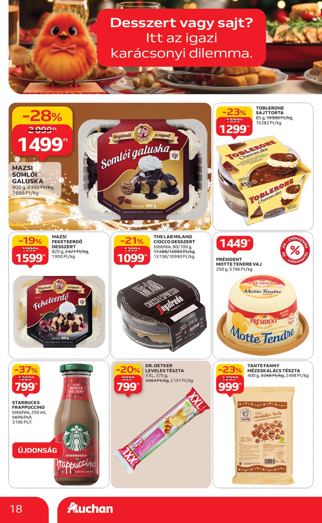 auchan - Auchan - Karácsonyi prémium élelmiszer hipermarket ajánlataink - Hipermarket akciós újság, érvényes 11.20. - 12.24. - page: 18