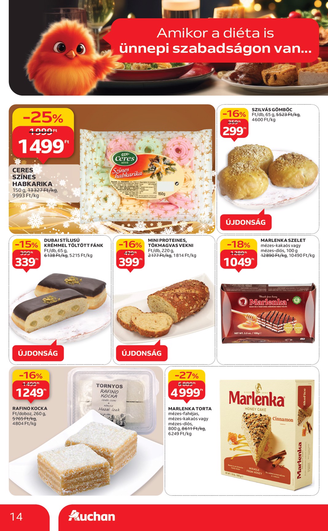 auchan - Auchan - Karácsonyi prémium élelmiszer hipermarket ajánlataink - Hipermarket akciós újság, érvényes 11.20. - 12.24. - page: 14