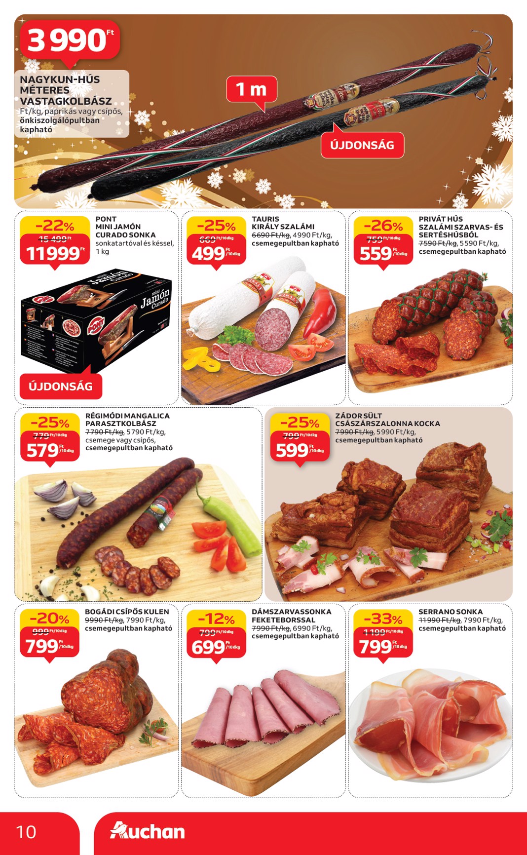 auchan - Auchan - Karácsonyi prémium élelmiszer hipermarket ajánlataink - Hipermarket akciós újság, érvényes 11.20. - 12.24. - page: 10