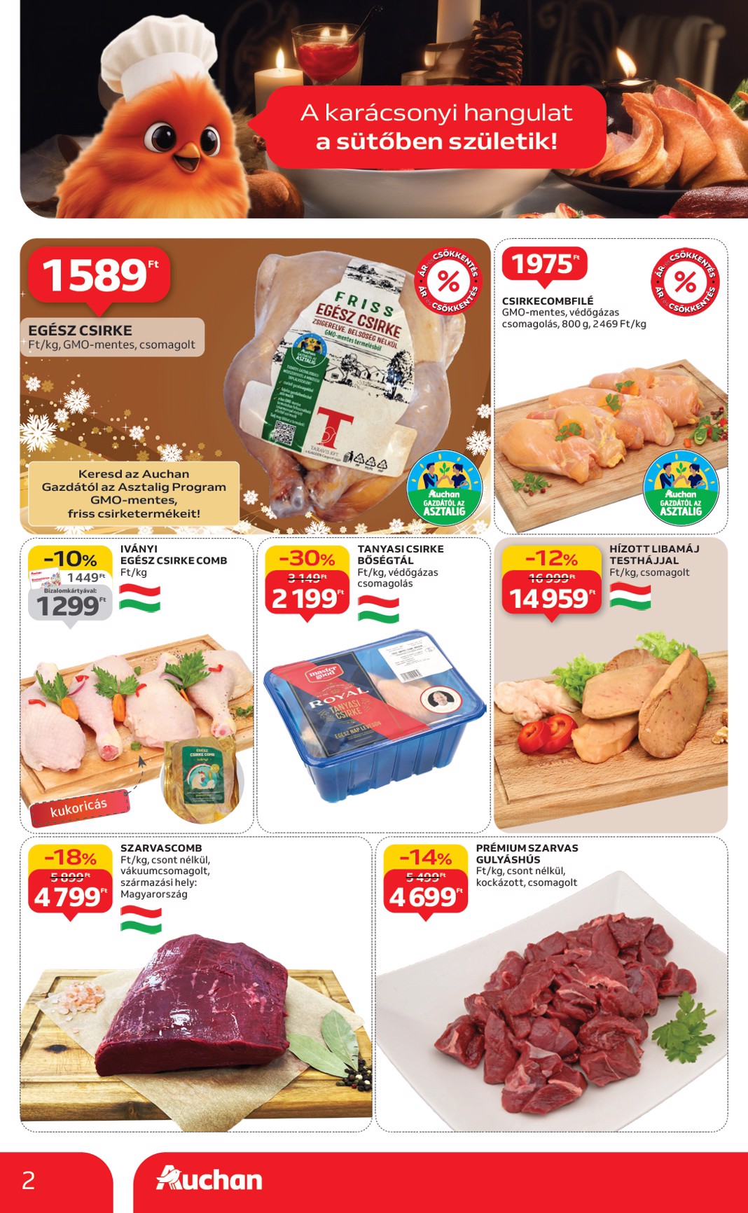 auchan - Auchan - Karácsonyi prémium élelmiszer hipermarket ajánlataink - Hipermarket akciós újság, érvényes 11.20. - 12.24. - page: 2