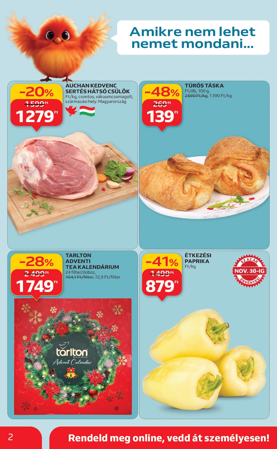 auchan - Auchan szupermarket akciós újság, érvényes 11.27. - 12.03. - page: 2