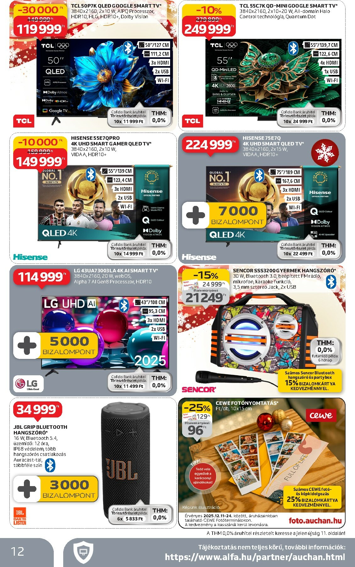 auchan - Auchan Hipermarket - Tamévkezdési ajánlataink akciós újság, érvényes 12.11. - 12.24. - page: 12