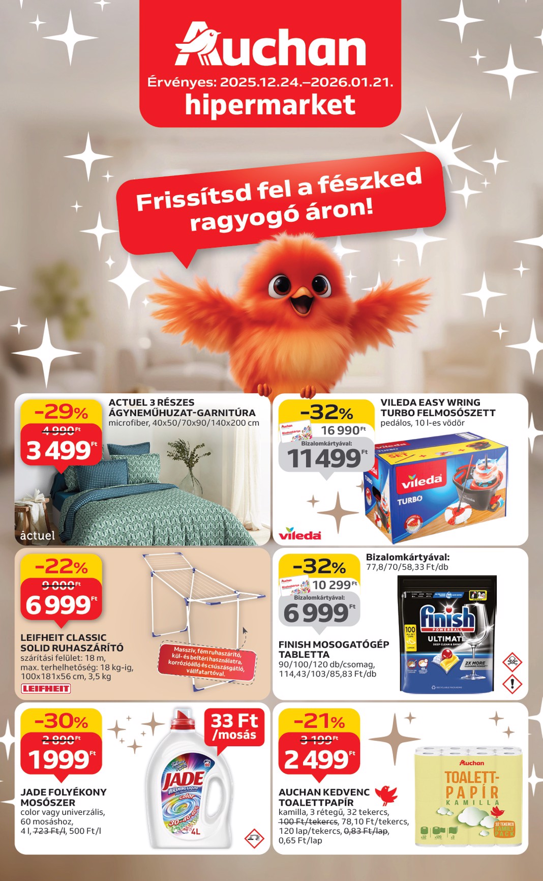 auchan - Auchan Hipermarket - Fehér hetek hipermarket ajánlataink akciós újság, érvényes 12.24. - 01.21.