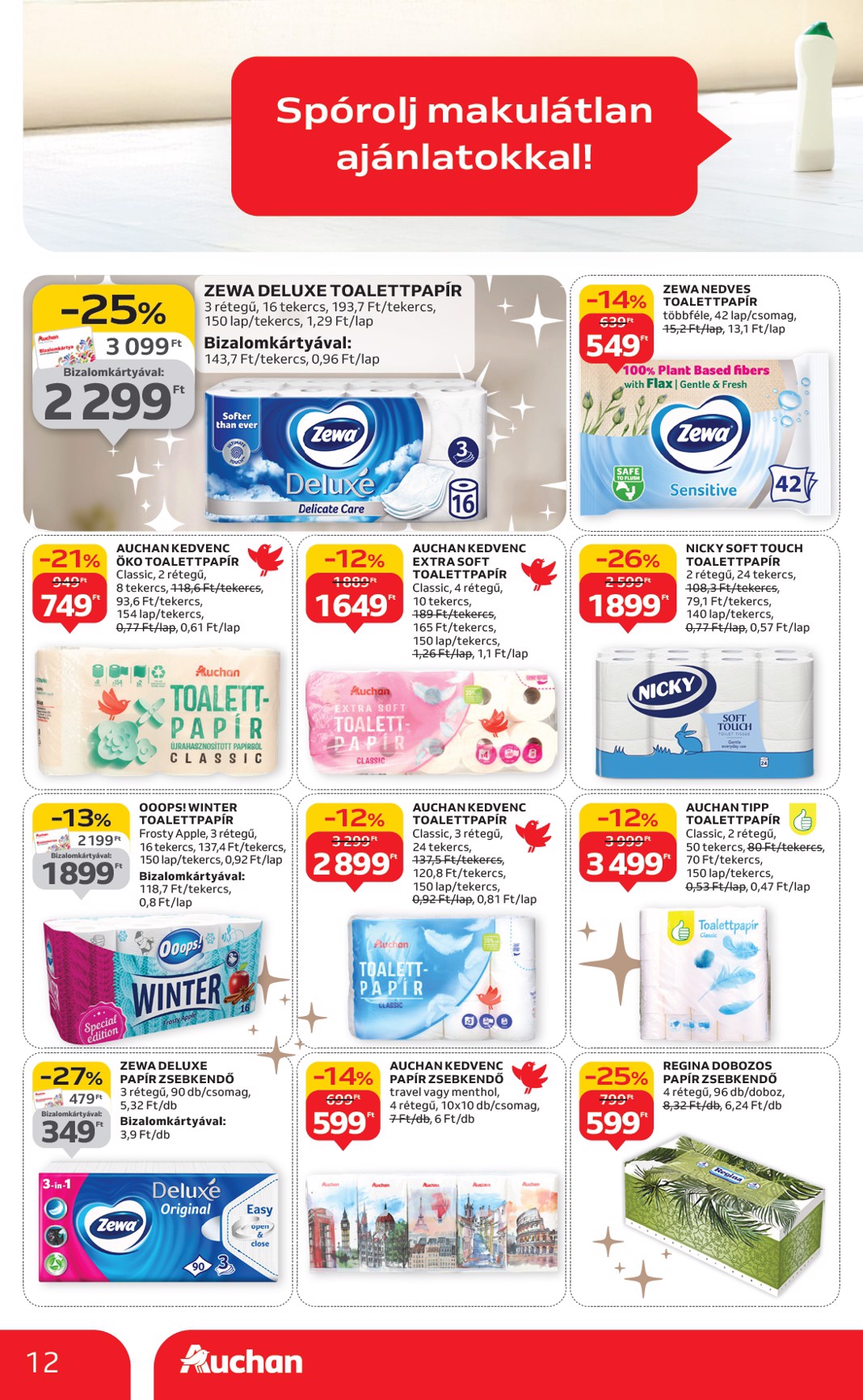 auchan - Auchan Hipermarket - Fehér hetek hipermarket ajánlataink akciós újság, érvényes 12.24. - 01.21. - page: 12