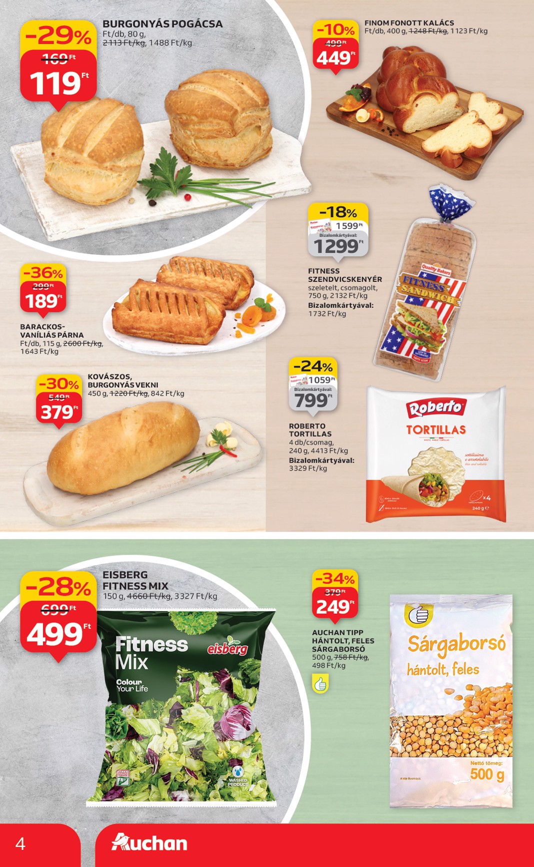 auchan - Auchan szupermarket akciós újság, érvényes 01.02. - 01.07. - page: 4