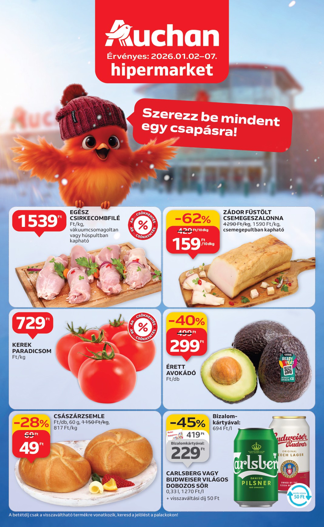 auchan - Auchan Hipermarket akciós újság, érvényes 01.02. - 01.07.
