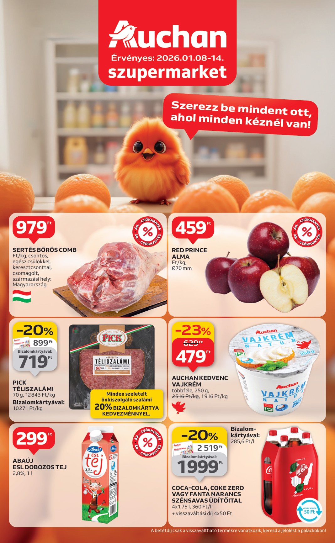 auchan - Auchan szupermarket akciós újság, érvényes 01.08. - 01.14.
