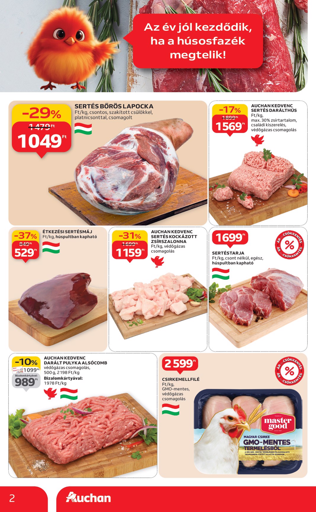 auchan - Auchan szupermarket akciós újság, érvényes 01.08. - 01.14. - page: 2