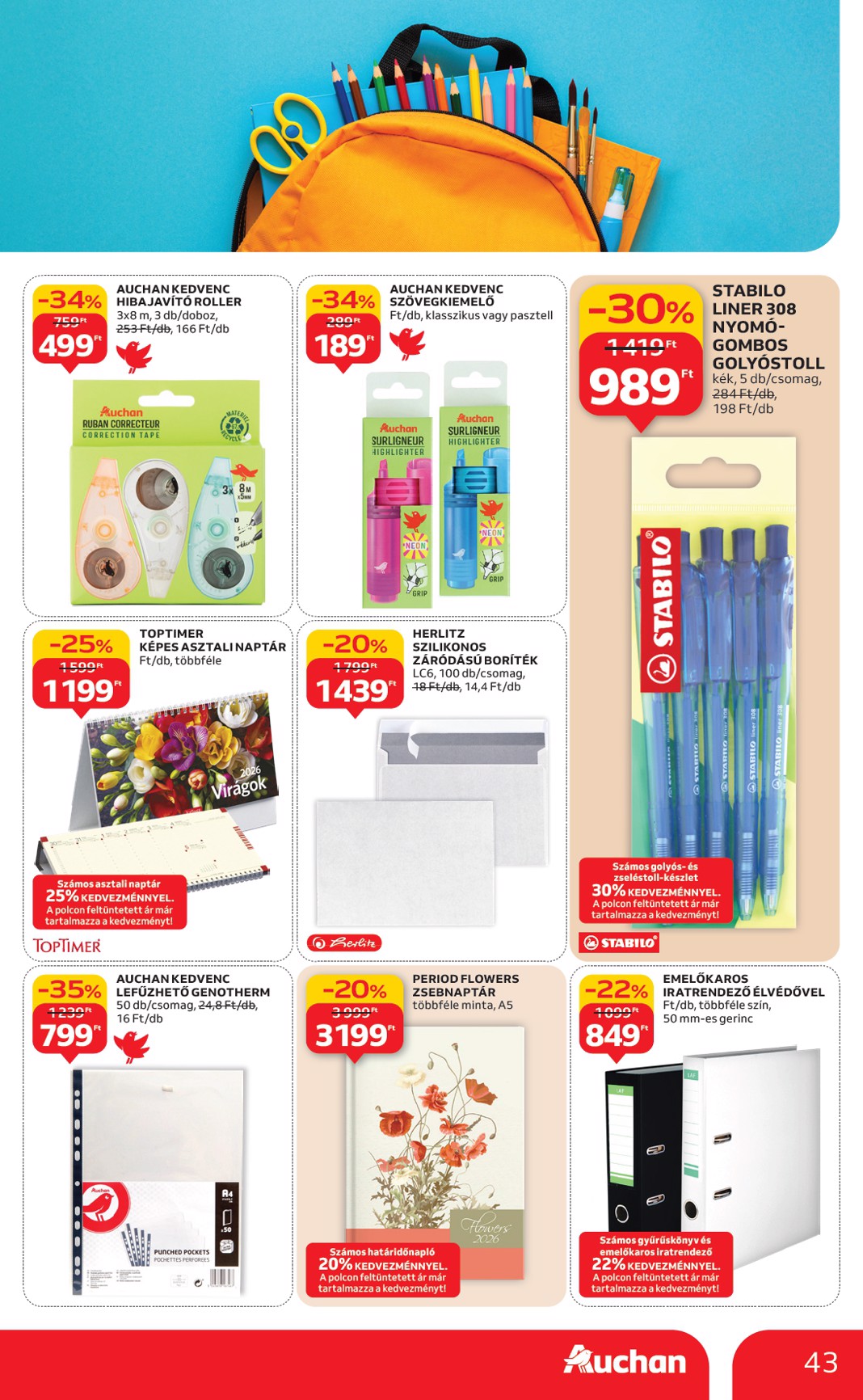 auchan - Auchan Hipermarket akciós újság, érvényes 01.08. - 01.14. - page: 43