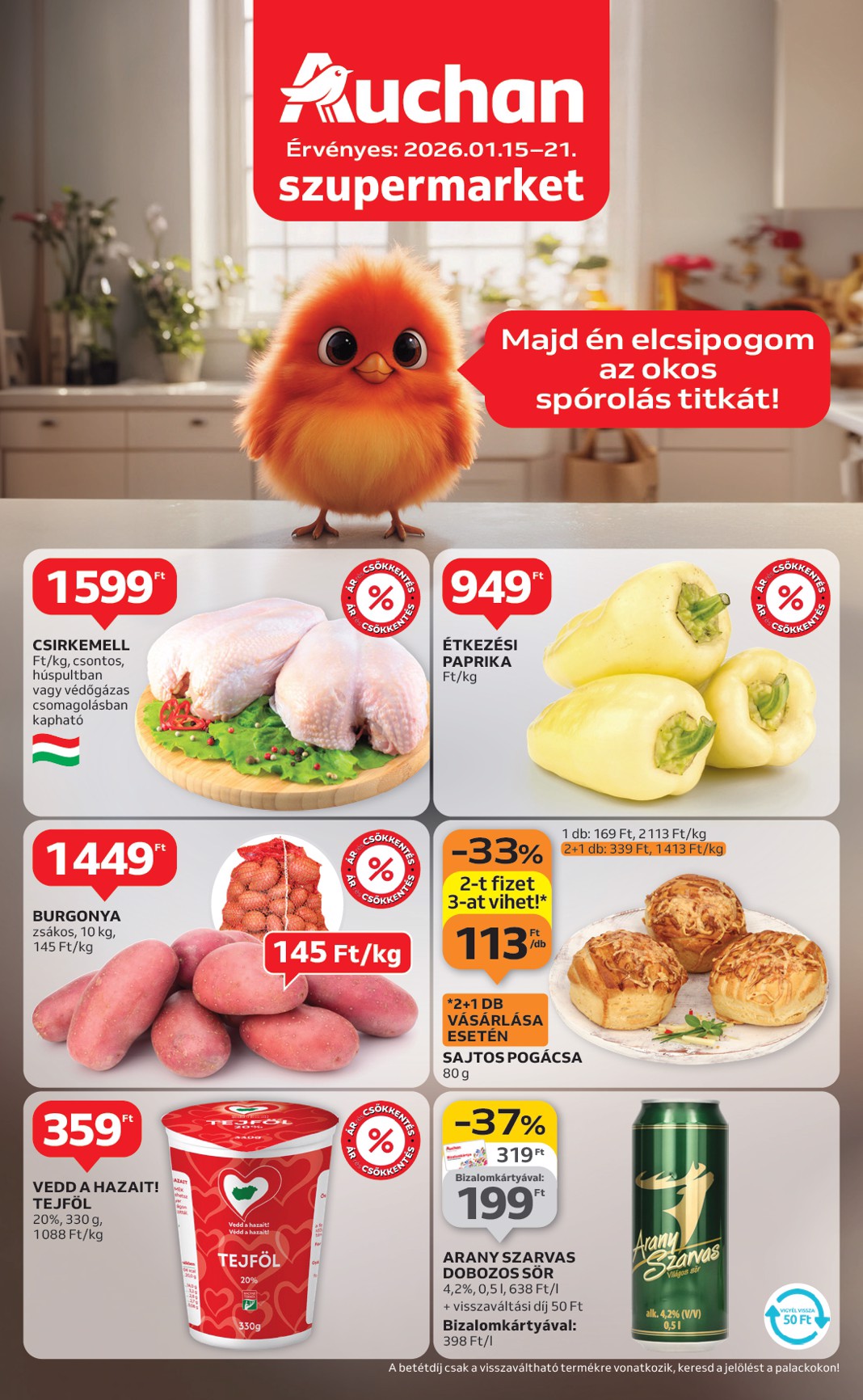 auchan - Auchan szupermarket akciós újság, érvényes 01.15. - 01.21.