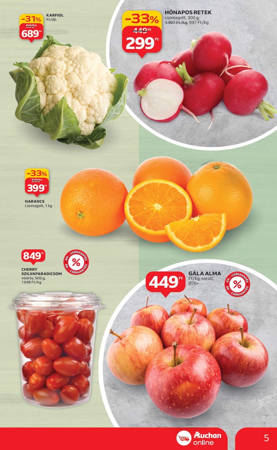 auchan - Auchan szupermarket akciós újság, érvényes 01.15. - 01.21. - page: 5