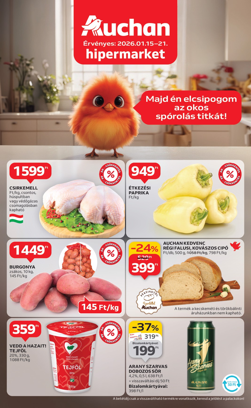 auchan - Auchan Hipermarket akciós újság, érvényes 01.15. - 01.21. - page: 1