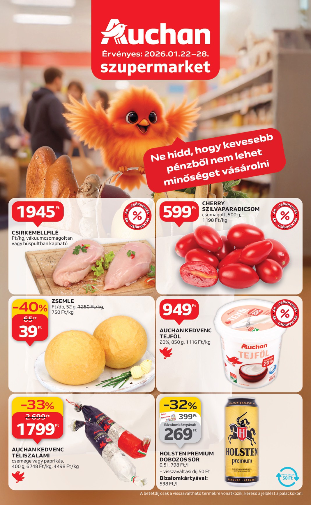 auchan - Auchan szupermarket akciós újság, érvényes 01.22. - 01.28.