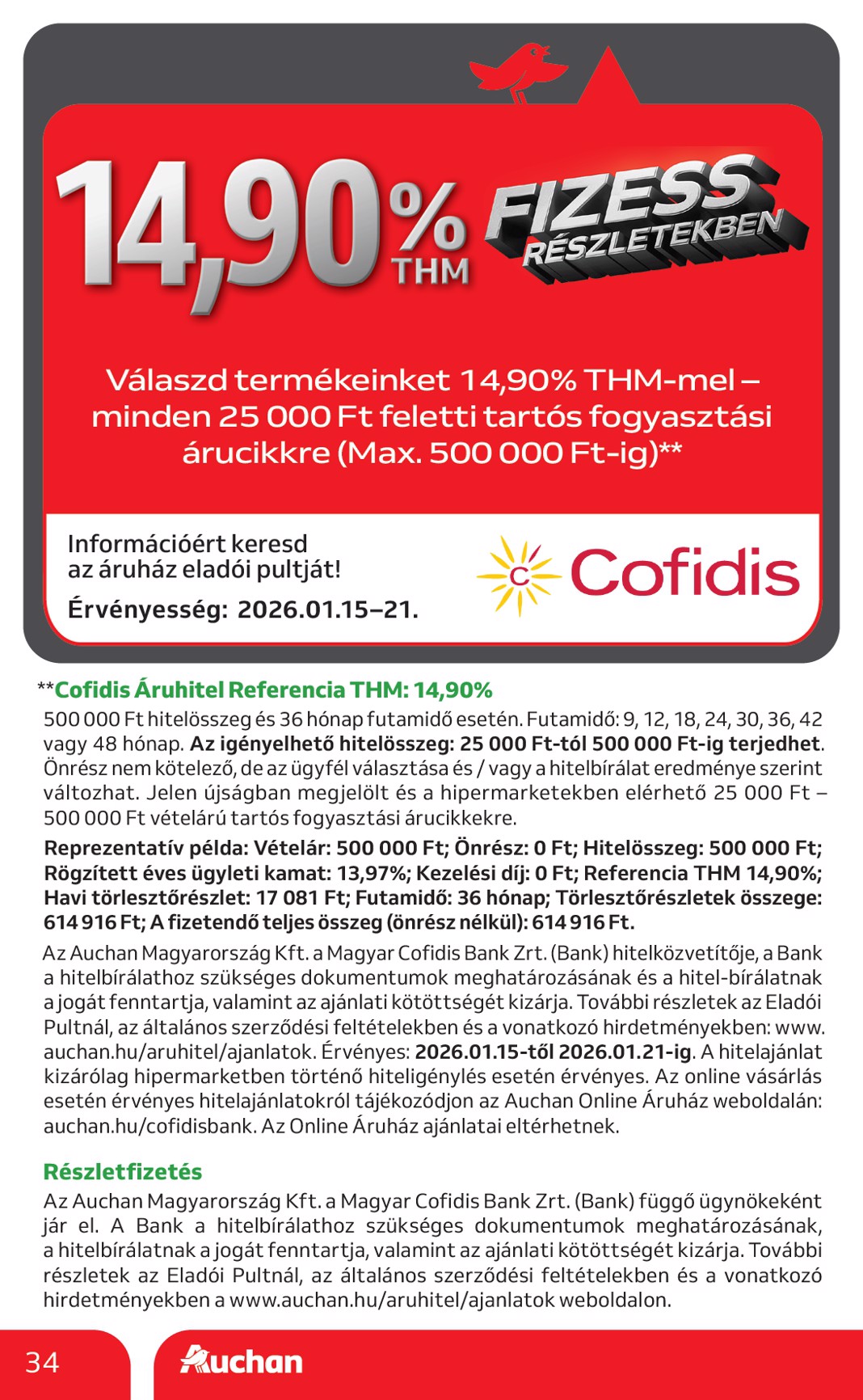 auchan - Auchan - Indítsd okosan az évet - Hipermarket ajánlatiank akciós újság, érvényes 01.15. - 02.04. - page: 34
