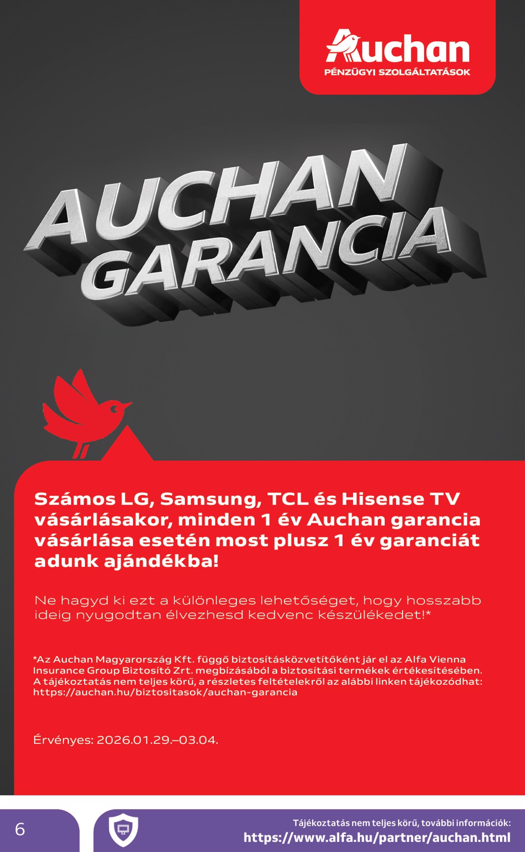 auchan - Auchan hipermarket - Elektronikai ajánlataink akciós újság, érvényes 2026.02.19. - 2026.03.04. - page: 6