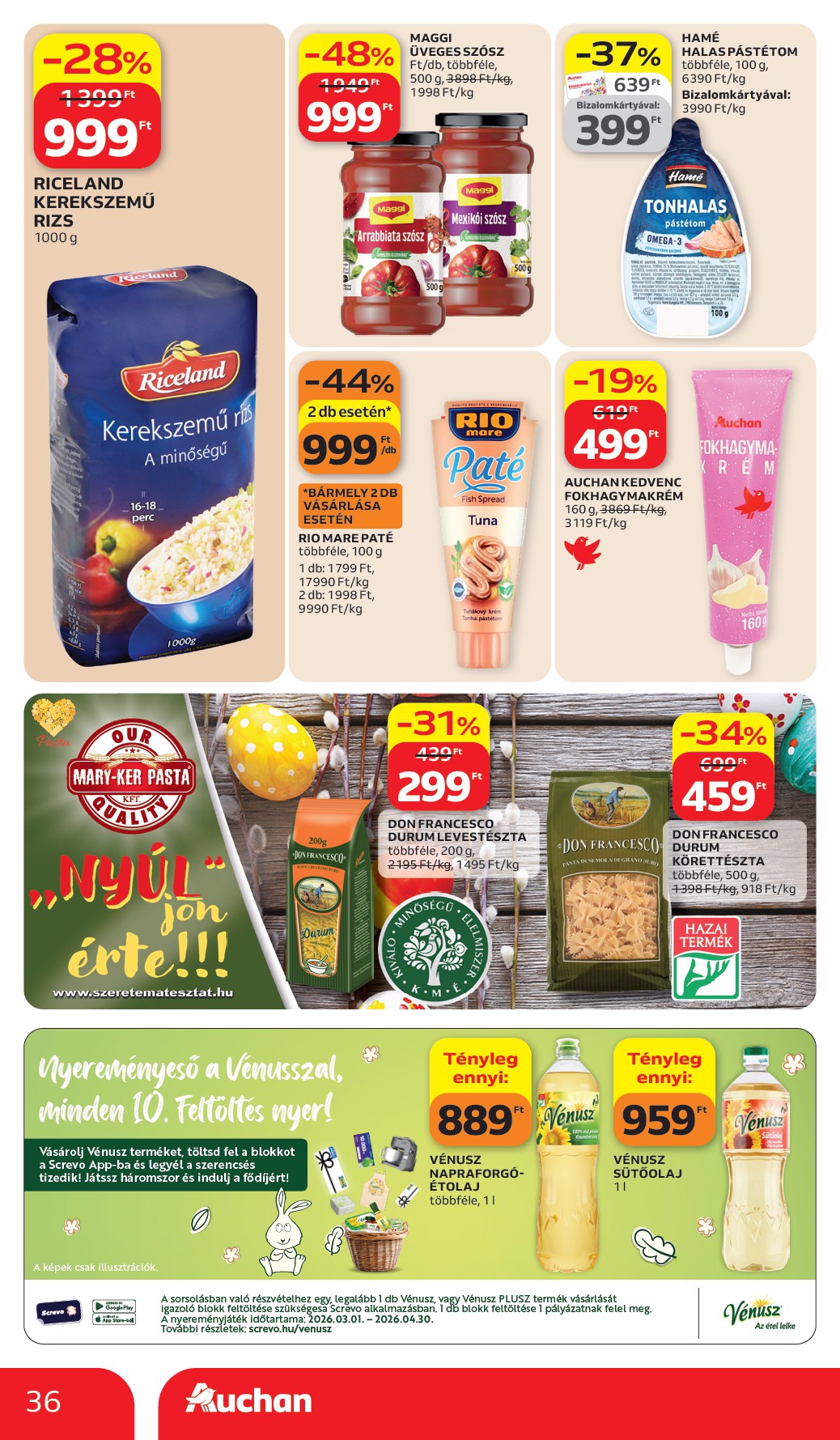 auchan - Auchan Hipermarket akciós újság, érvényes 2026.03.26. - 2026.04.08. - page: 36